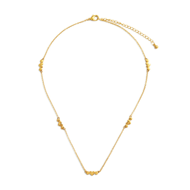 Gold Heart Satellite Chain Necklace