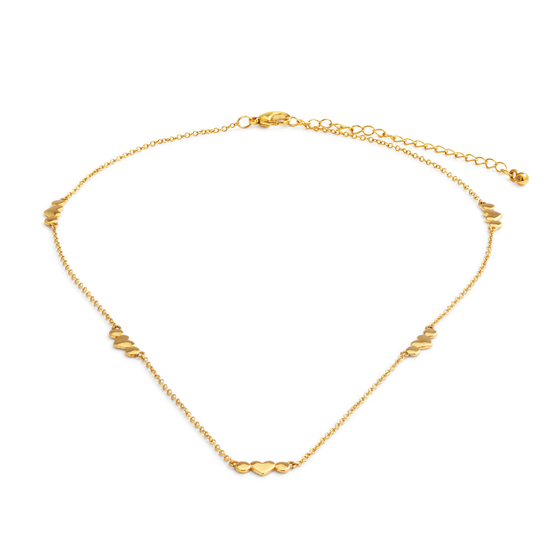 Gold Heart Satellite Chain Necklace
