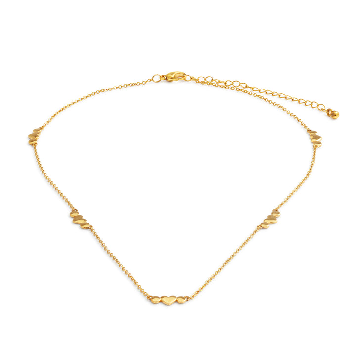 Gold Heart Satellite Chain Necklace