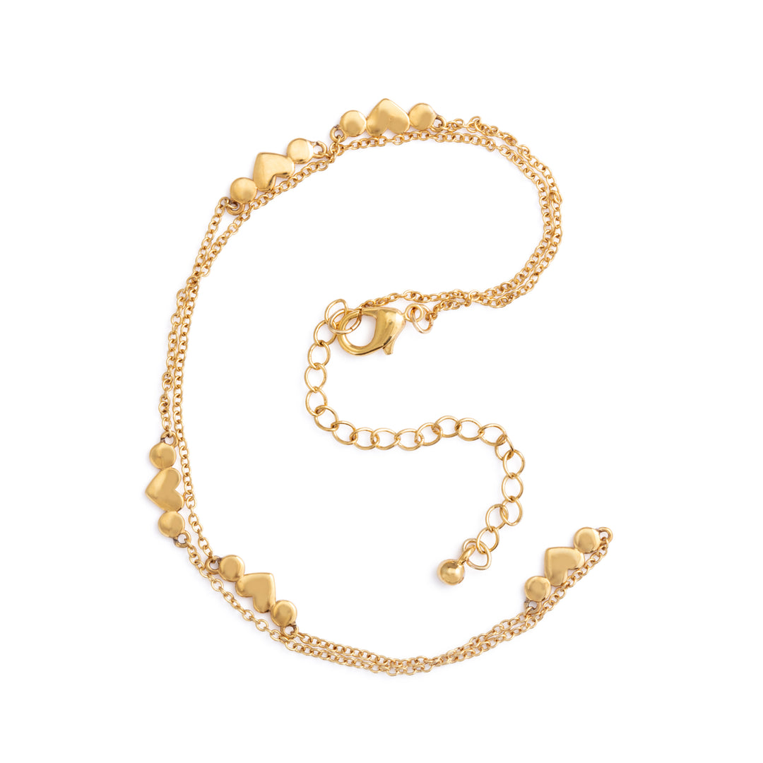 Gold Heart Satellite Chain Necklace