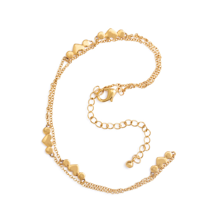 Gold Heart Satellite Chain Necklace