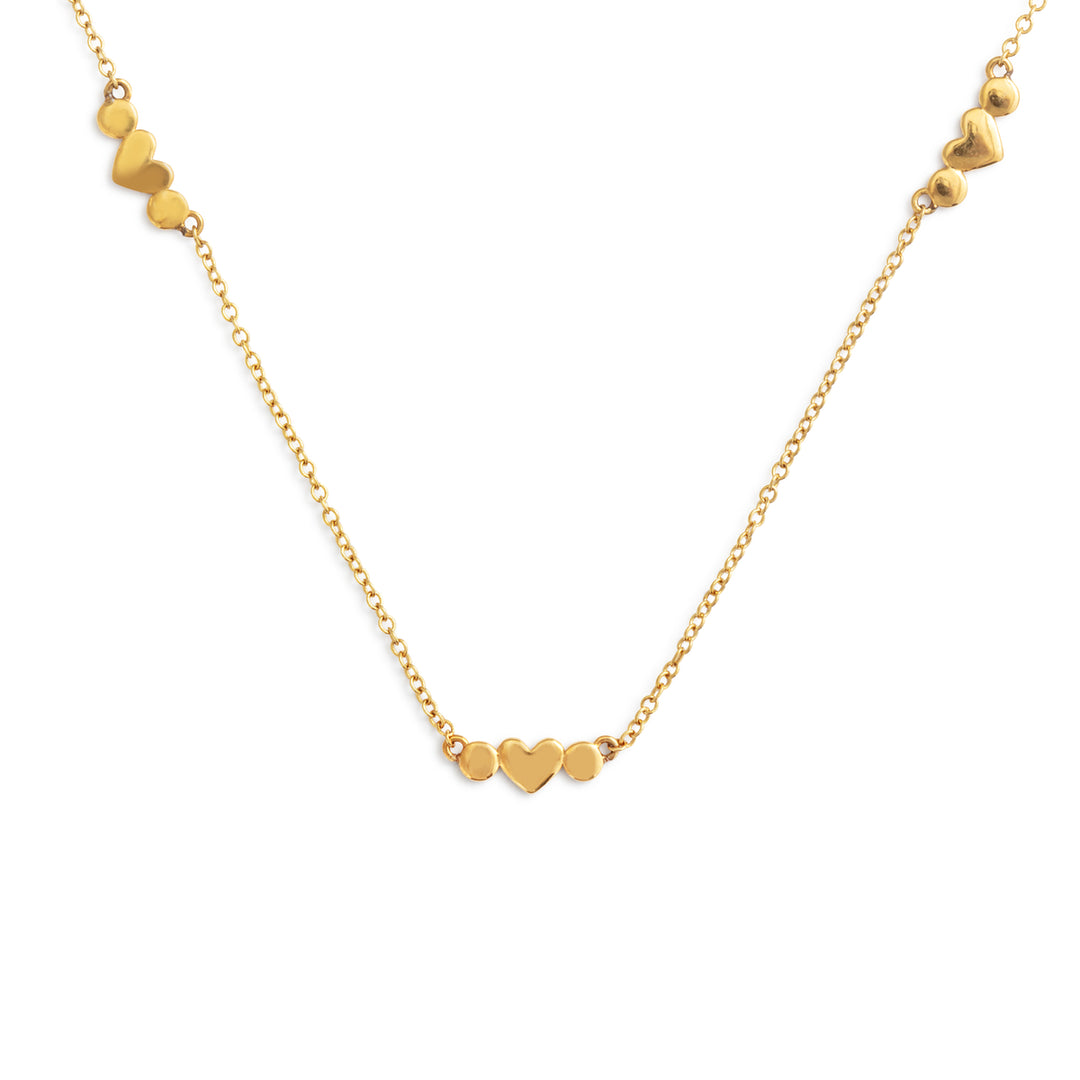 Gold Heart Satellite Chain Necklace