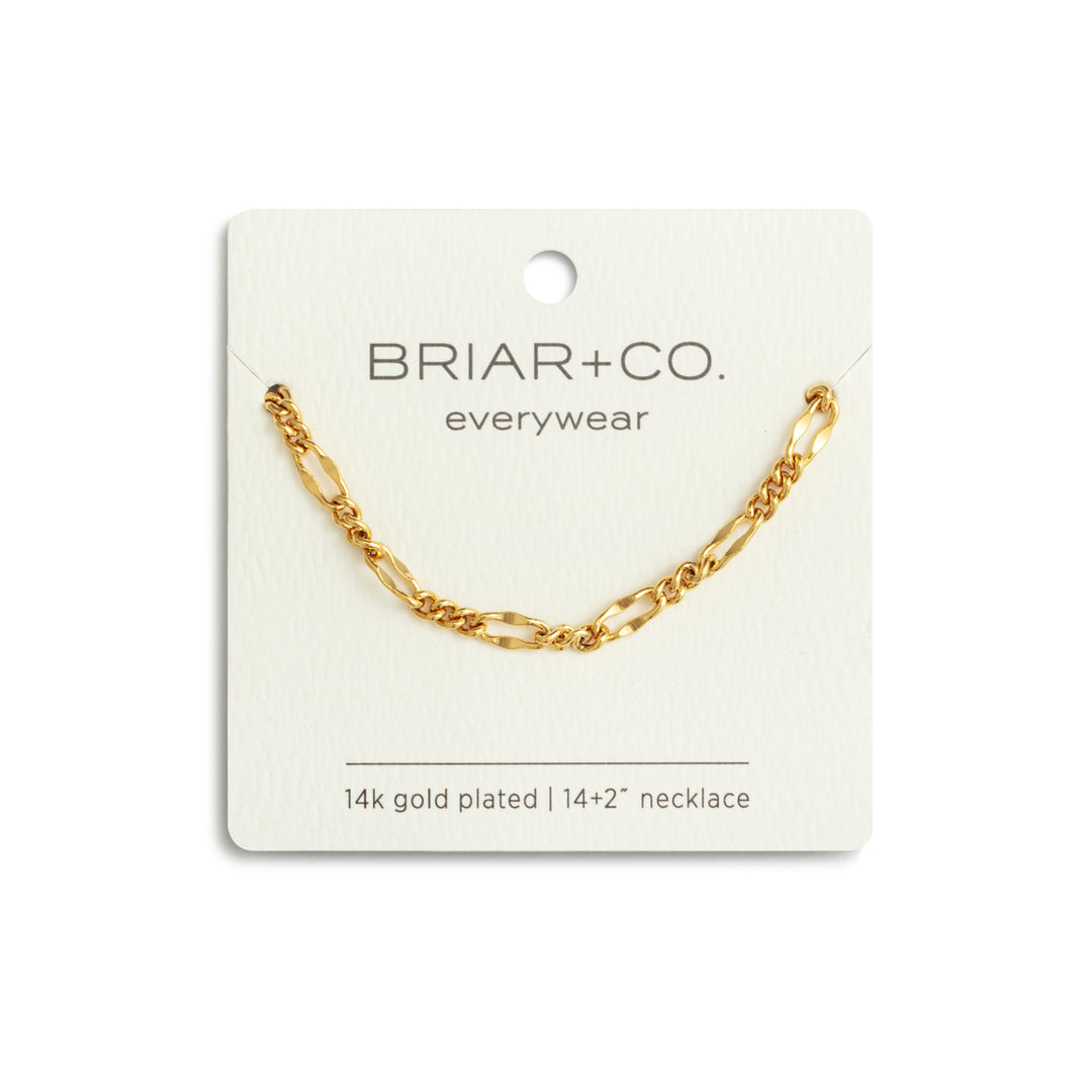 Gold Mirror Figaro Chain Necklace