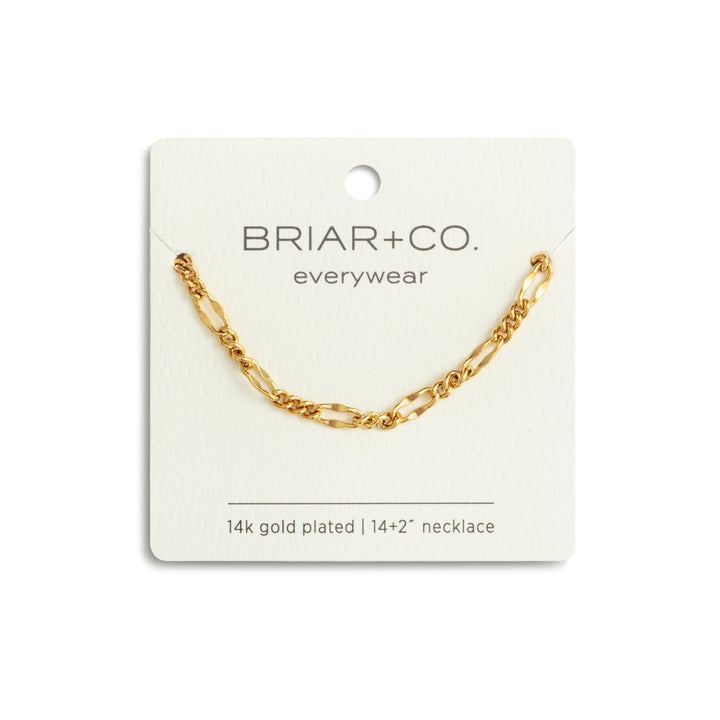Gold Mirror Figaro Chain Necklace