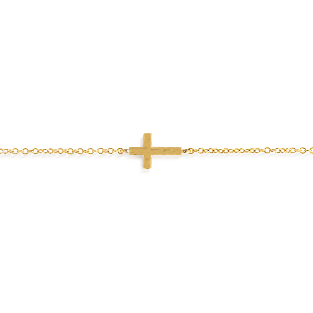 Gold Cross Charm Bracelet