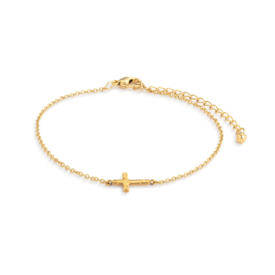 Gold Cross Charm Bracelet