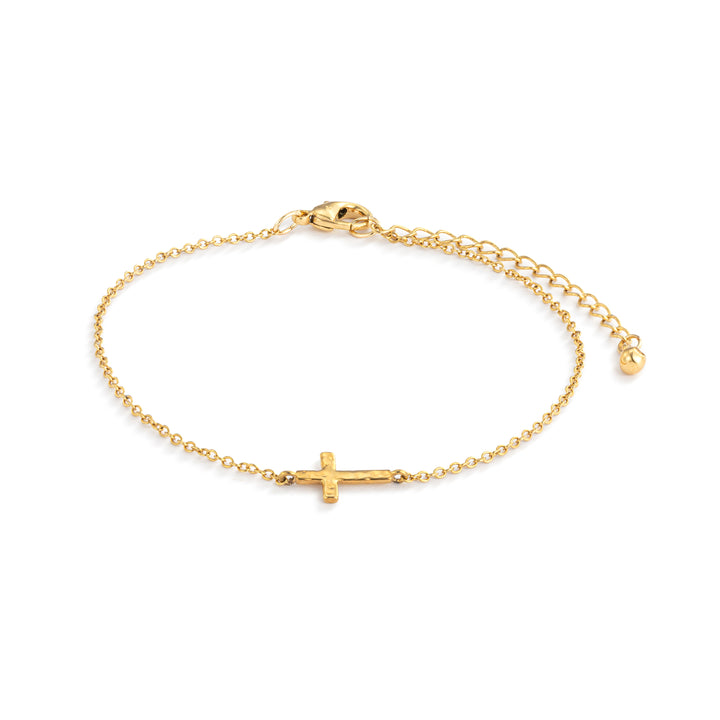 Gold Cross Charm Bracelet