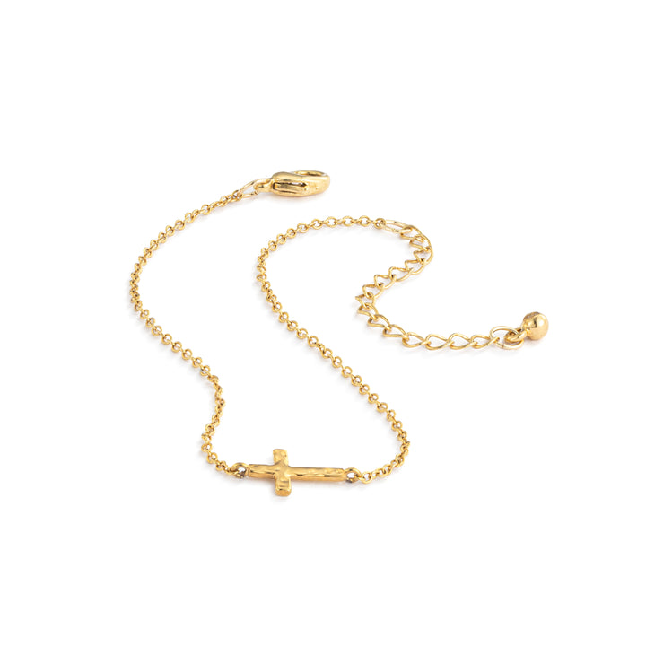 Gold Cross Charm Bracelet