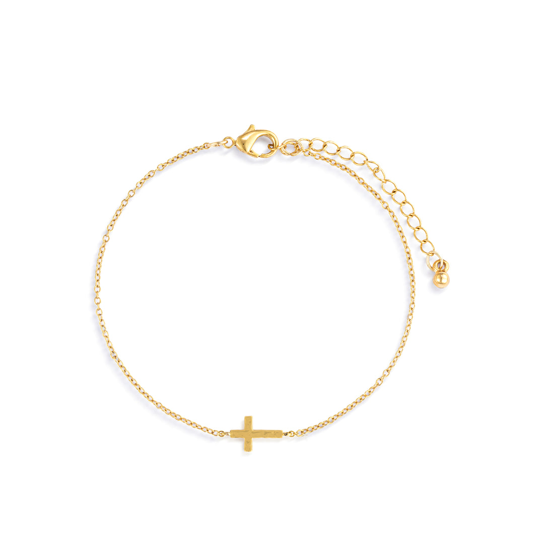 Gold Cross Charm Bracelet