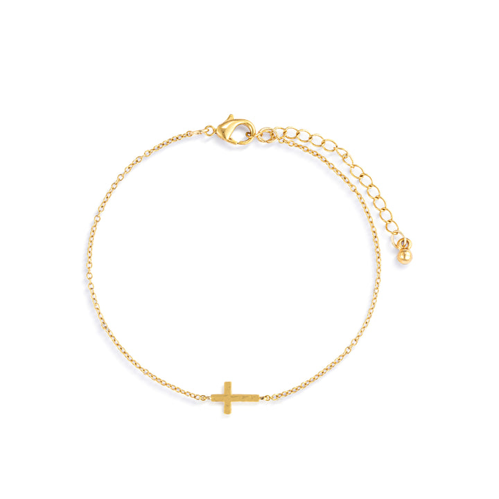 Gold Cross Charm Bracelet