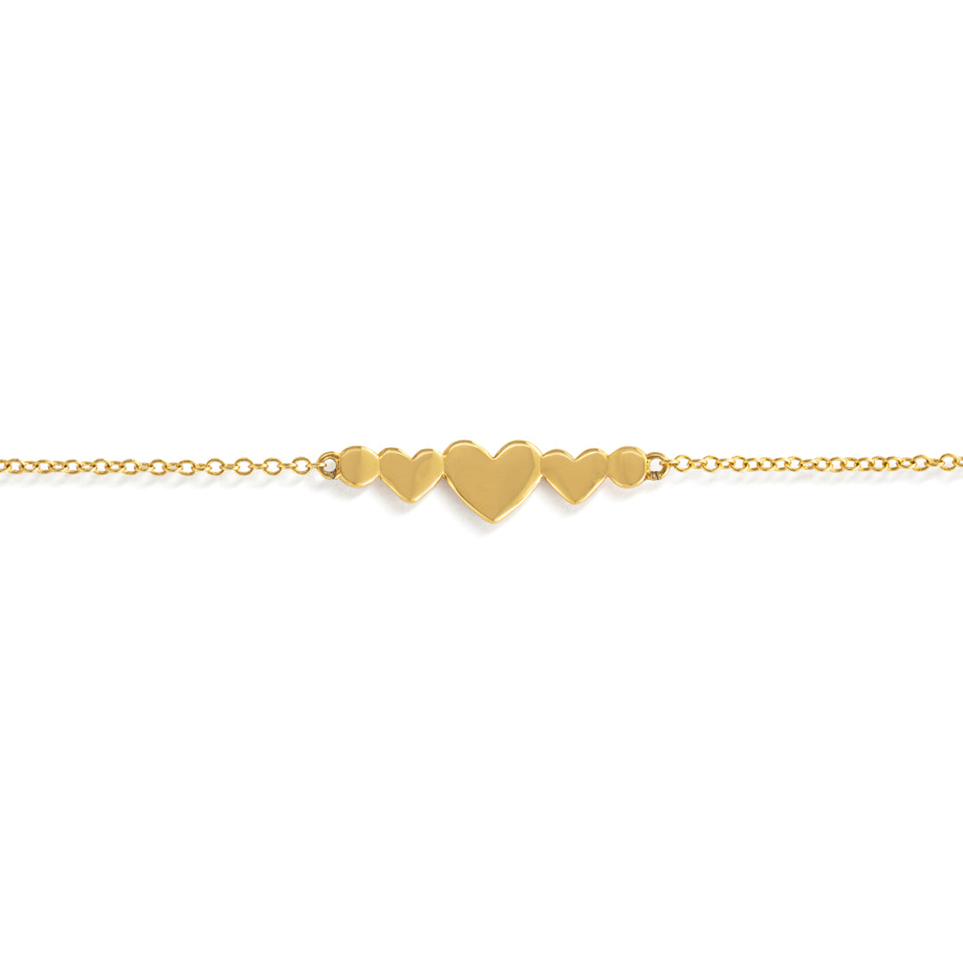 Gold Multi Heart Bracelet