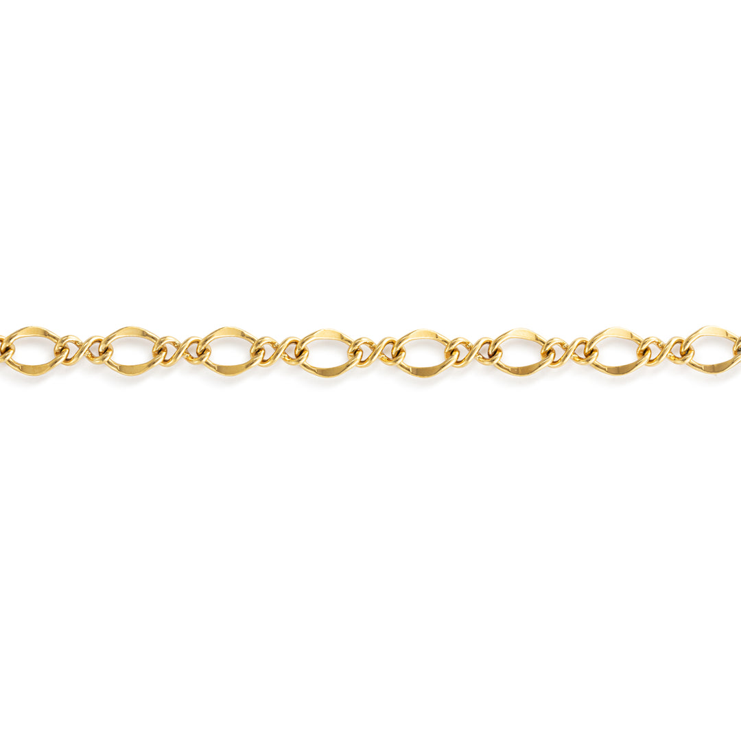 Gold Twisted Oval Chain Bracelet
