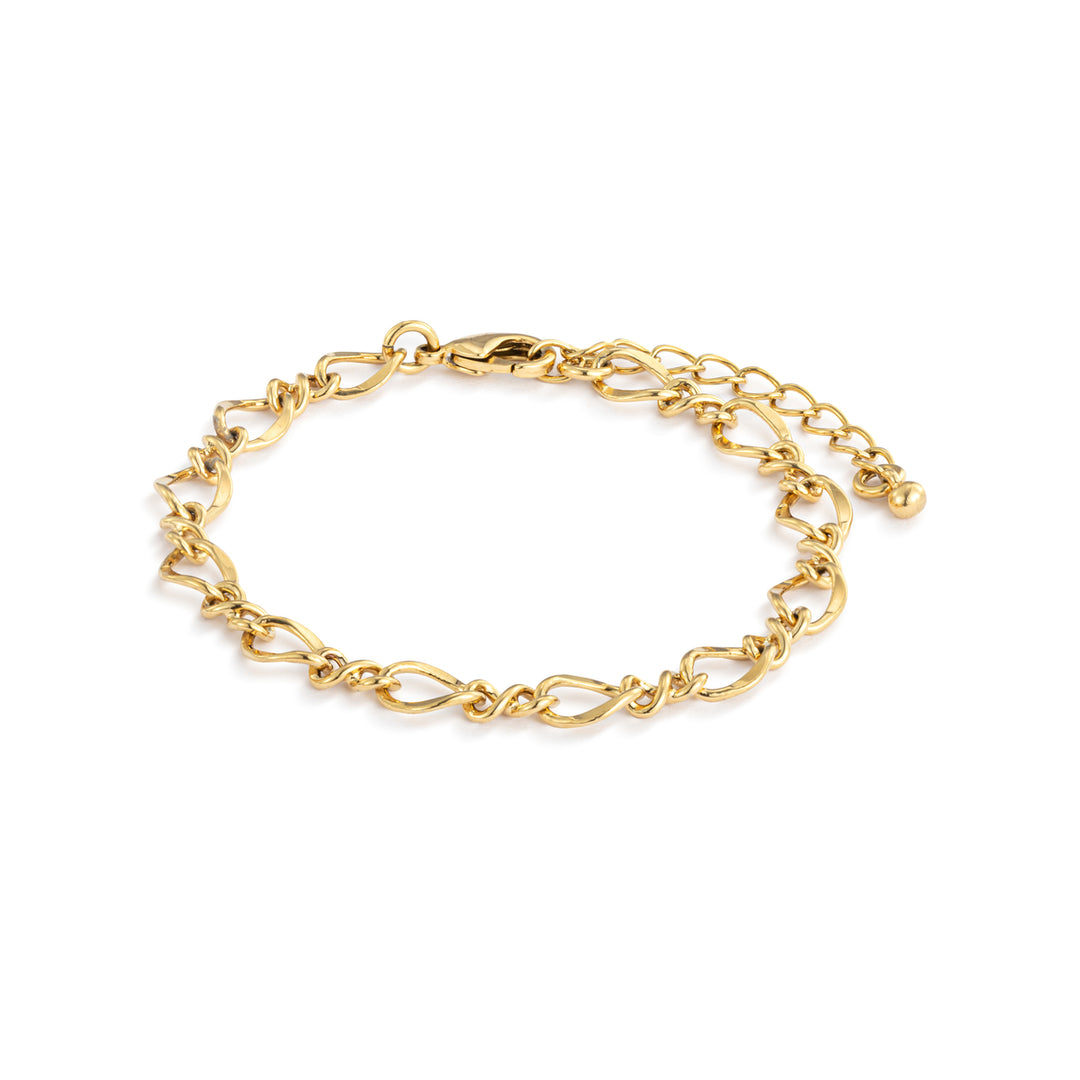 Gold Twisted Oval Chain Bracelet