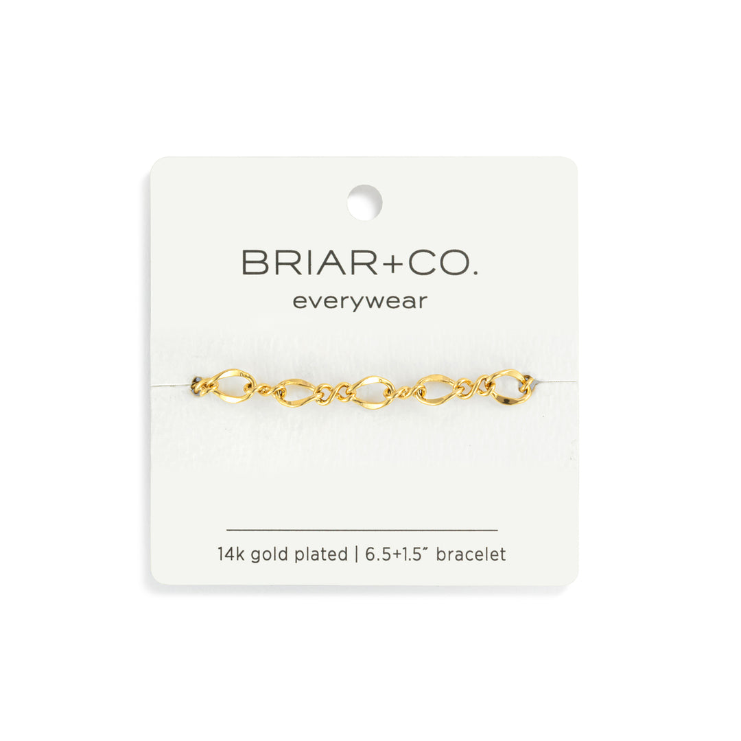 Gold Twisted Oval Chain Bracelet