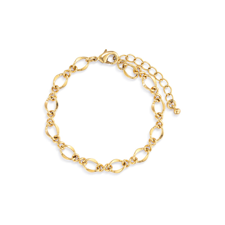 Gold Twisted Oval Chain Bracelet