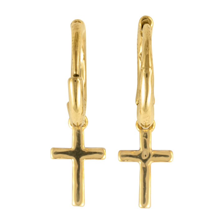 Gold Cross Huggie