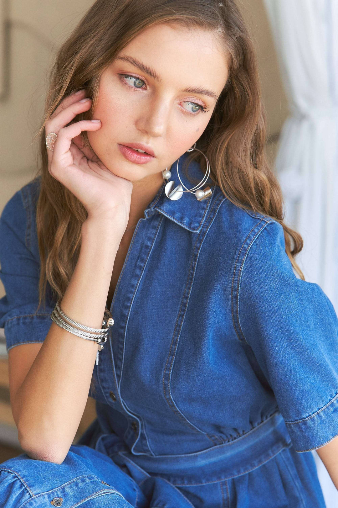 The Harper Belted Denim Midi Dress | Casual & Classic