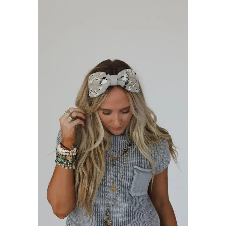 Monochrome Bloom Garden Headband