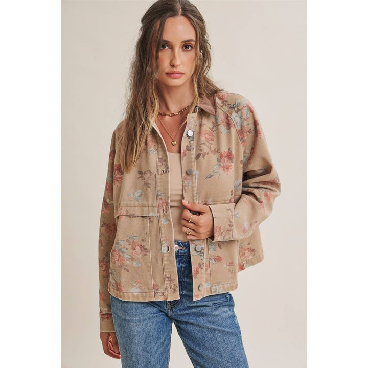 Wild Rose Vintage Floral Twill Jacket