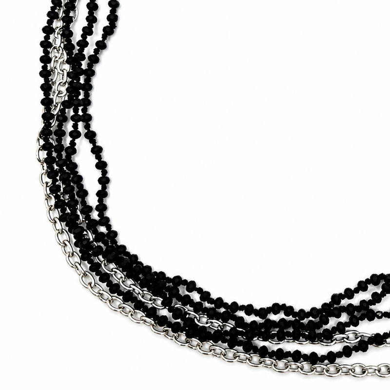 Multistrand Beaded & Chain Layering Necklace