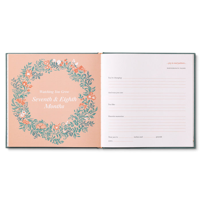 Open book with floral design on a white background