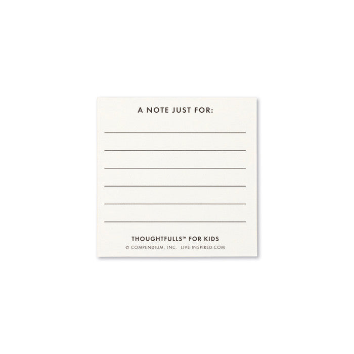 Notecard with 'A Note Just For' text on a white background