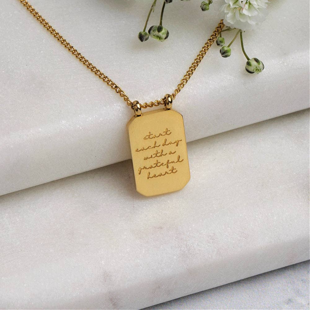 Start Day With Grateful Heart - 18k Gold-Dipped Pendant