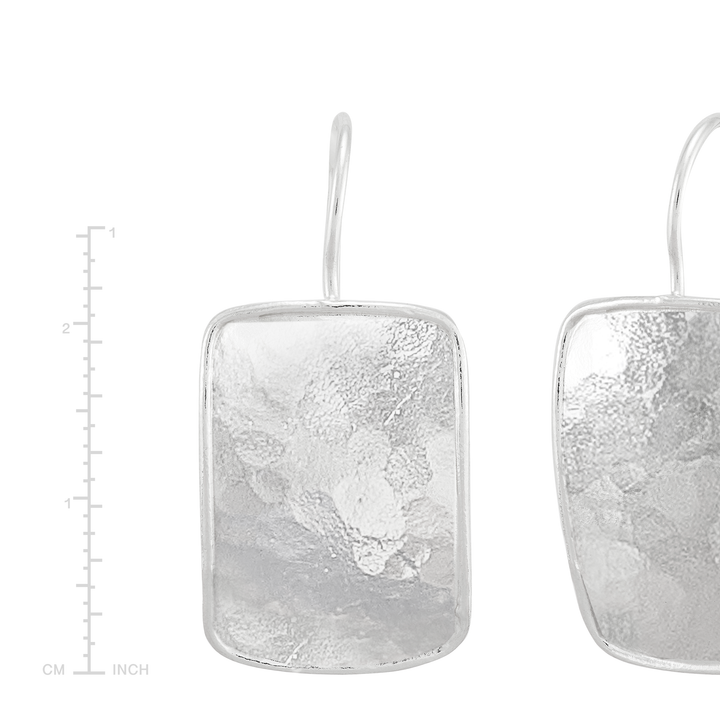 'Shiny Plates' Sterling Silver Drop Earrings