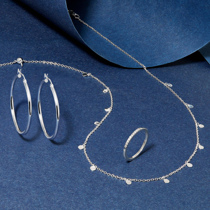 'Silver Lace' Adjustable Station Necklace