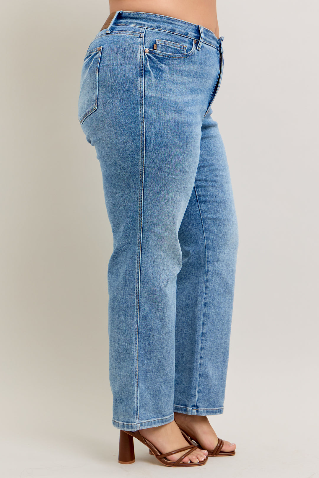Vintage Wash Straight Denim Jeans | Plus