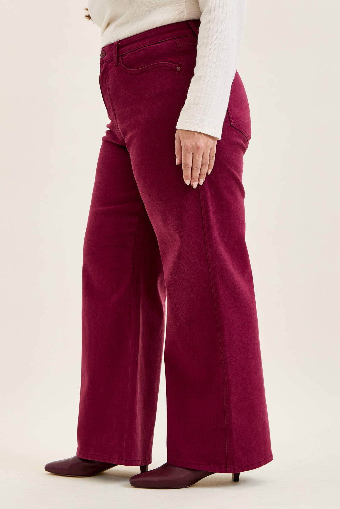 Boysenberry Retro Tummy Control Wide Leg Jeans