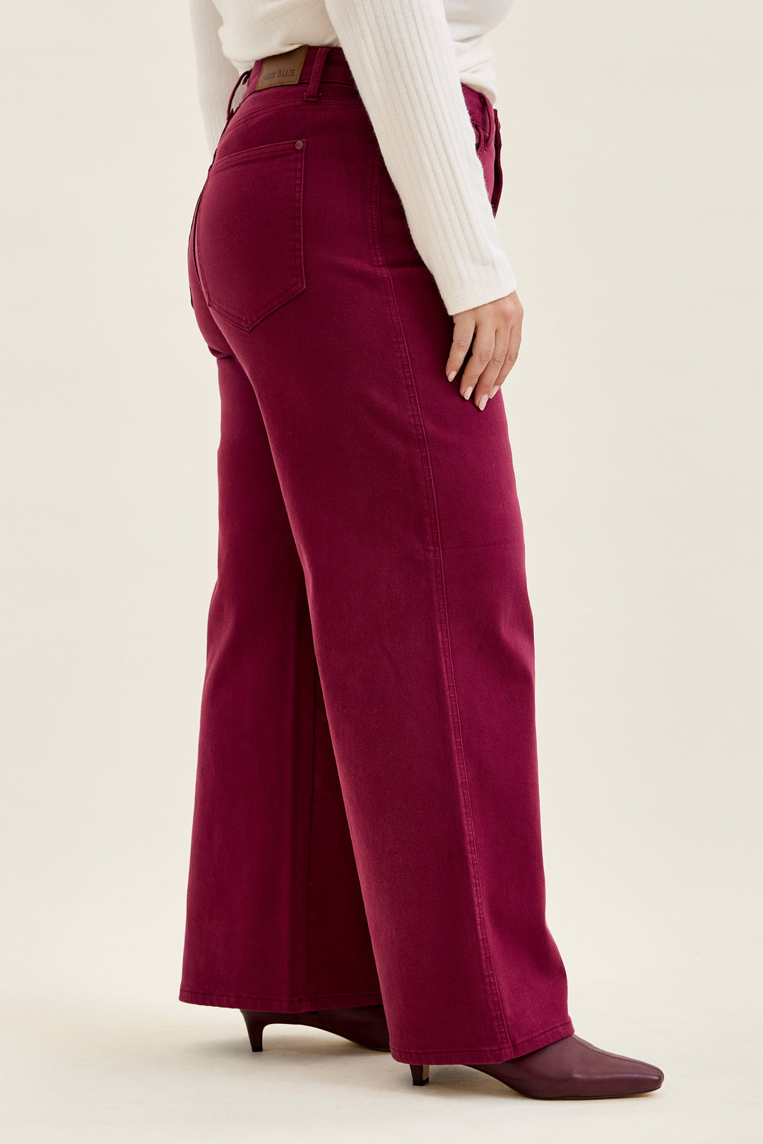 Boysenberry Retro Tummy Control Wide Leg Jeans