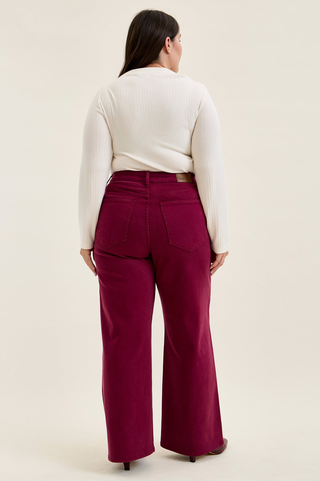 Boysenberry Retro Tummy Control Wide Leg Jeans