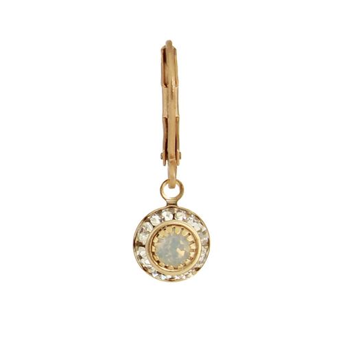 Gold Crystal Disc Dangle Earrings