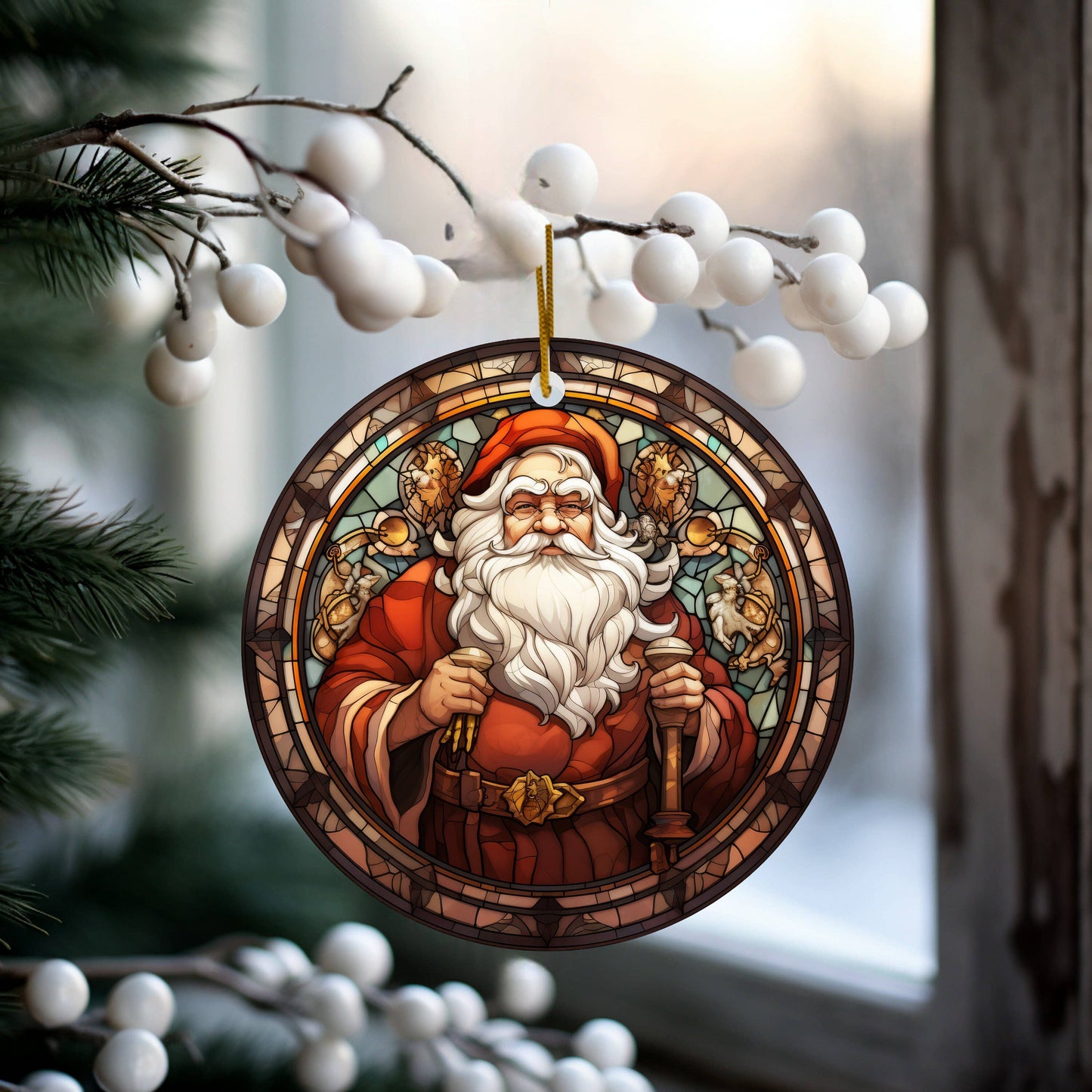 Santa Ceramic Keepsake Ornament for Christmas Tree Decor