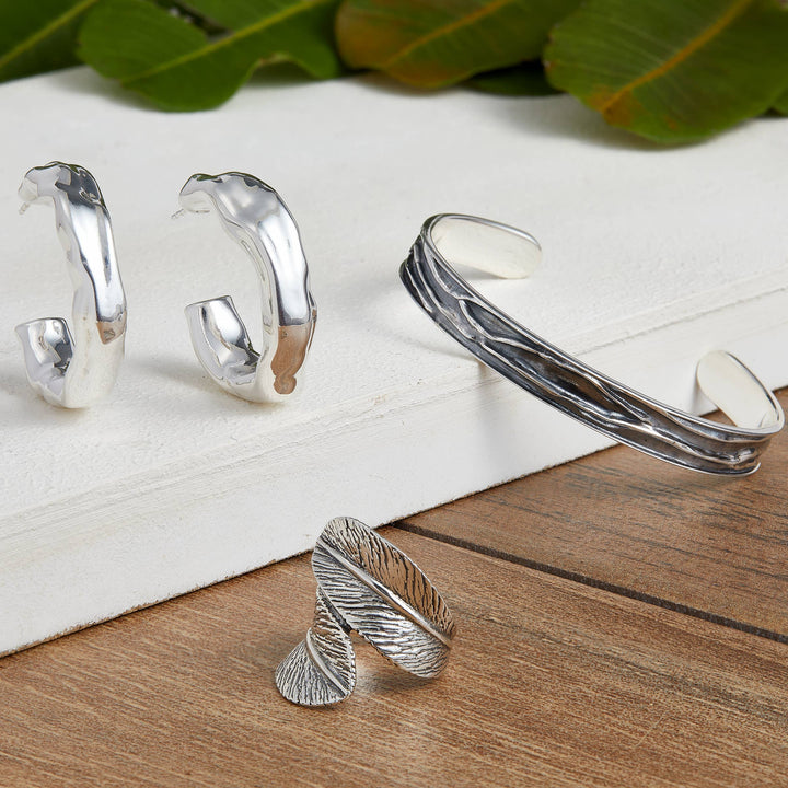 'Takeover' Sterling Silver Hoop Earrings