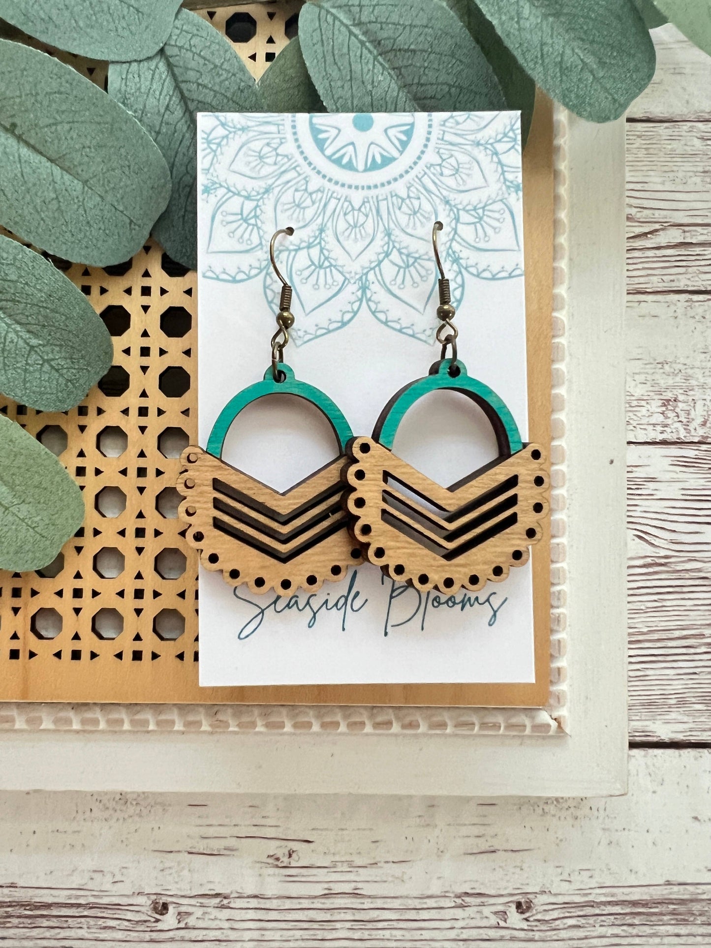 Wooden Earrings - Chevron