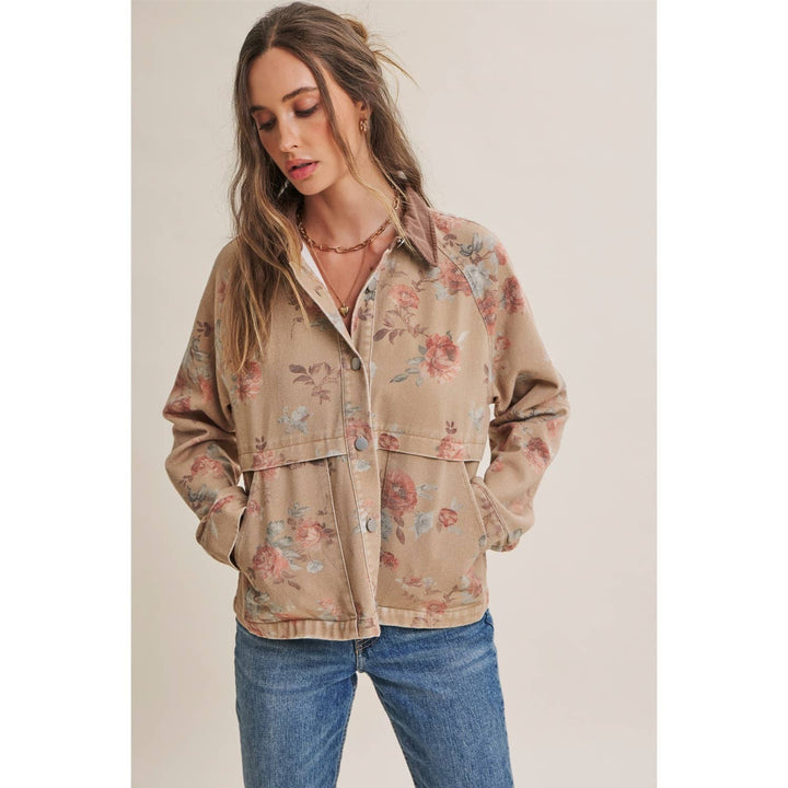 Wild Rose Vintage Floral Twill Jacket