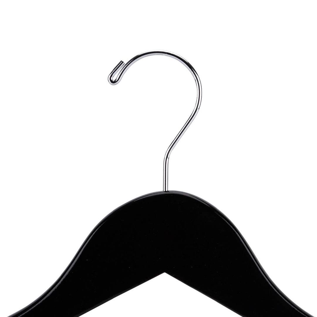 17" Black Wood Dress Hangers - Case of 50