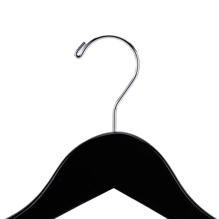 17" Black Wood Dress Hangers - Case of 50
