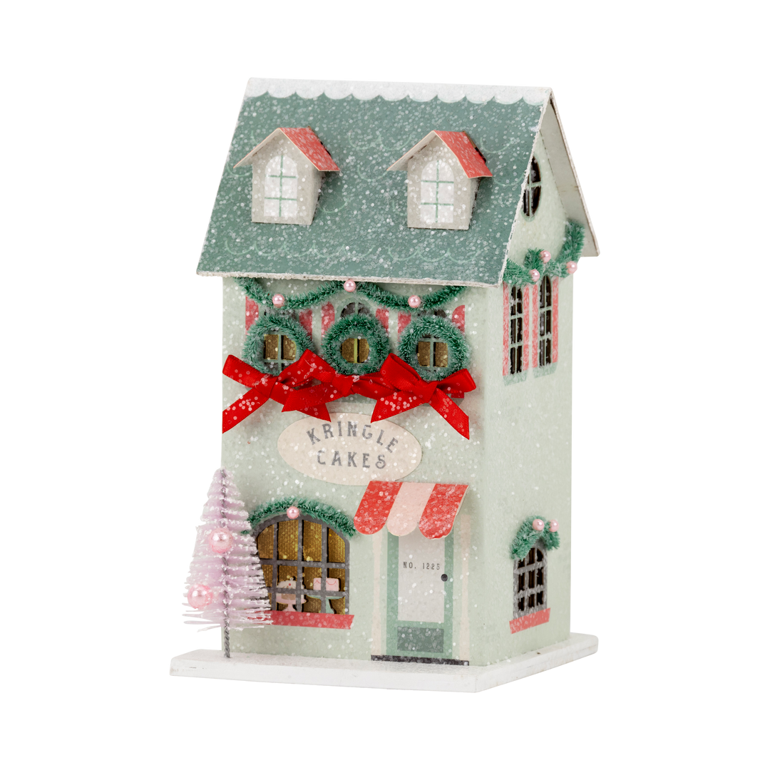VIL1155 - Mint Cake Shoppe Light Up Christmas Village House