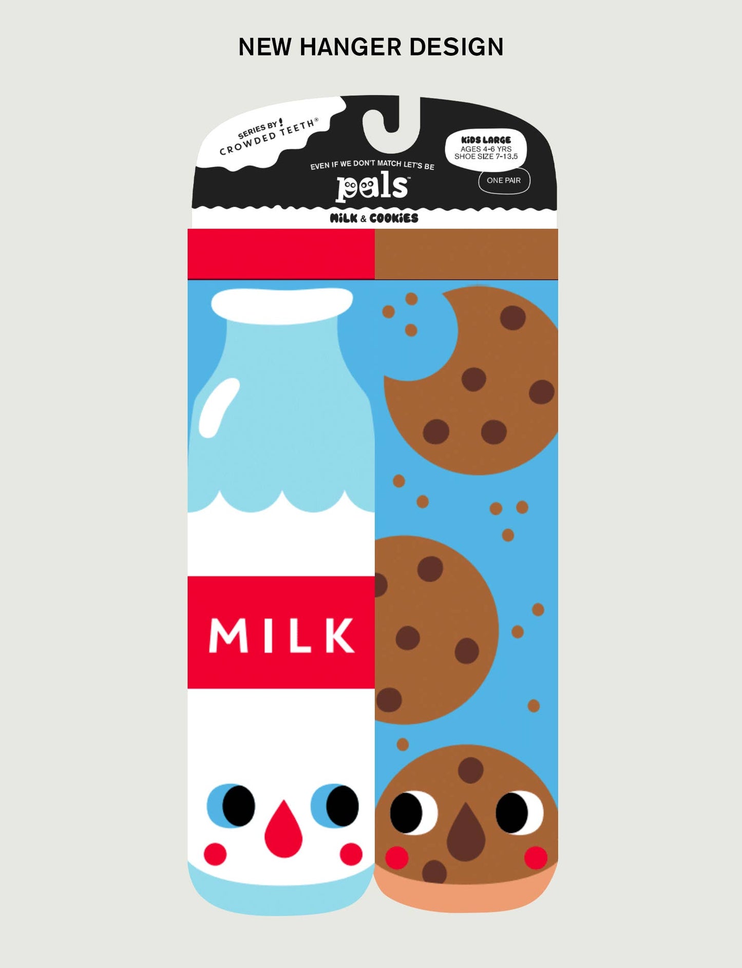 Milk & Cookies Non-Slip Mismatched Socks for Kids