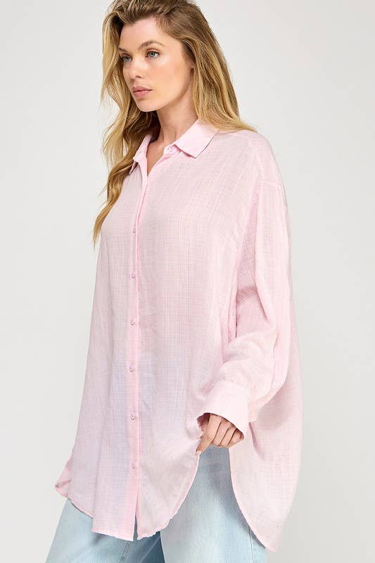WASHED SUPER SOFT SEE THROUGH BUTTON DOWN SHIRTS