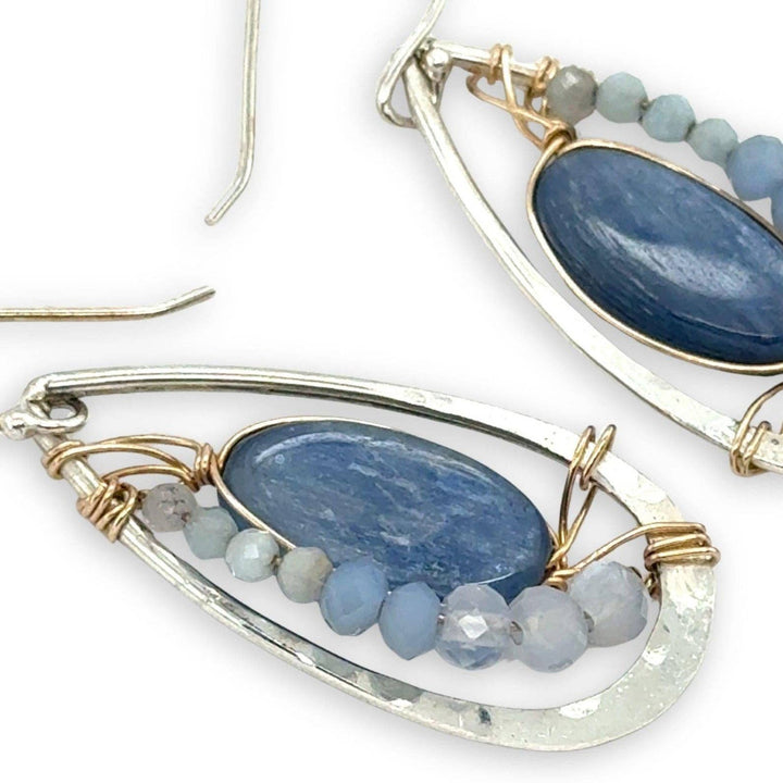 Washed Denim Blue Kyanite Earrings