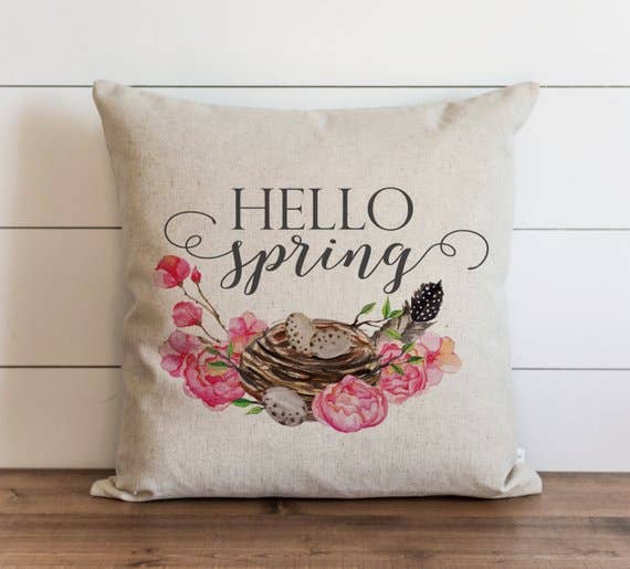 Hello Spring Pillow Cover