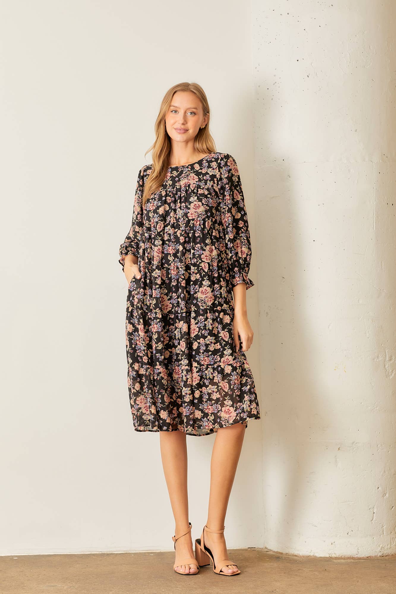 Floral Print Tiered Dress