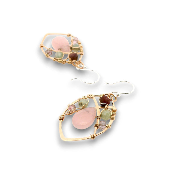 Heart Chakra Bronze Hammered Earrings