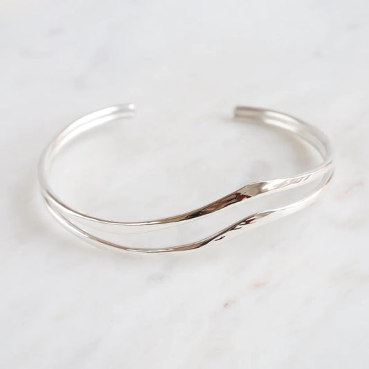 Hammered Double Wave Cuff