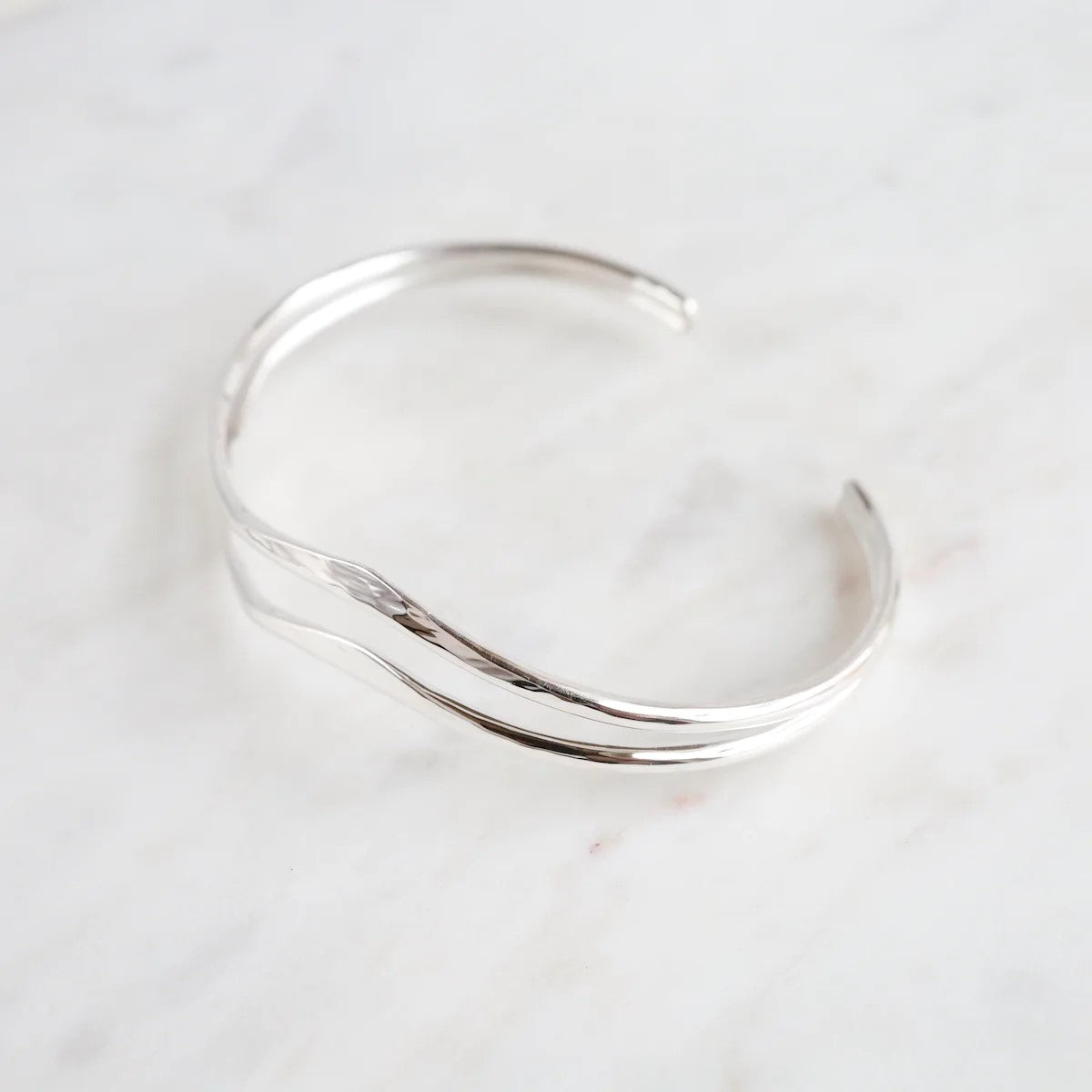 Hammered Double Wave Cuff