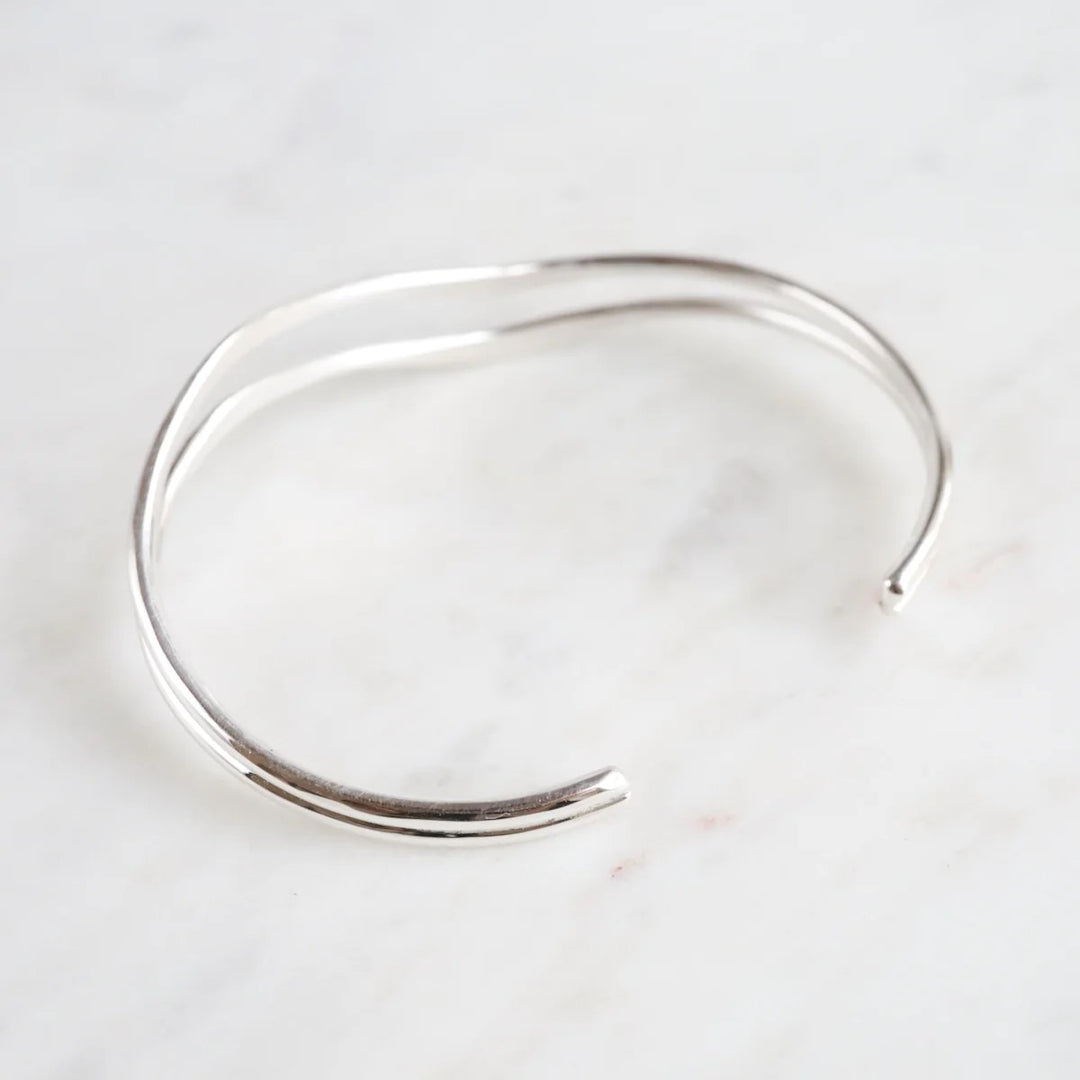 Hammered Double Wave Cuff